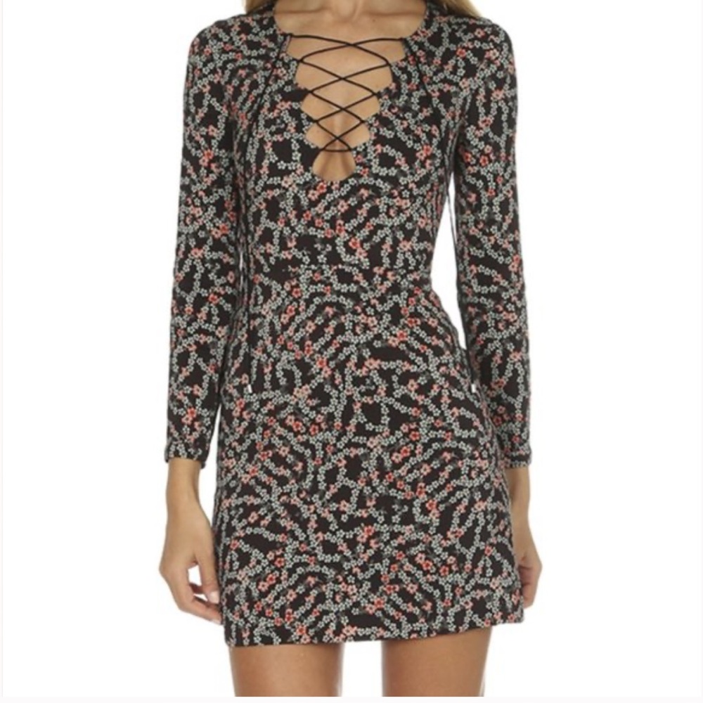 NWT SALONI Nurul Floral Print Liquorice Jasmine Mini Dress - Size 6